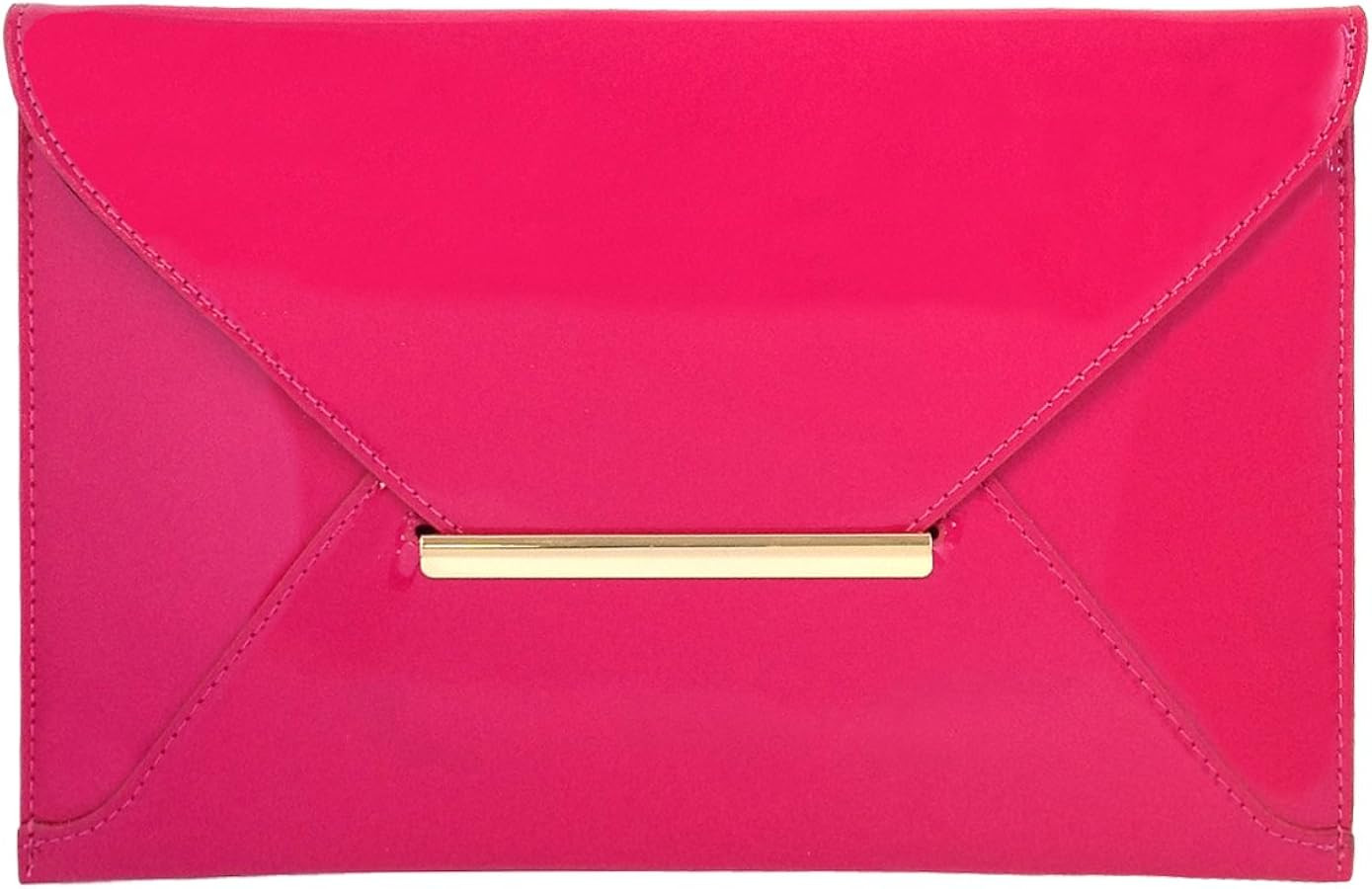 JNB Faux Patent Leather Envelope Candy Clutch Bag | Amazon (US)
