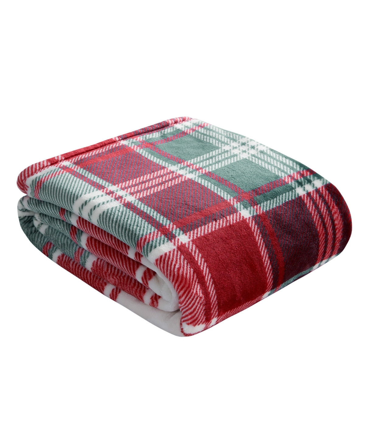 Lucky Brand Plaid Plush Throw, 50" x 70" - Winter Red Plaid | Macy's