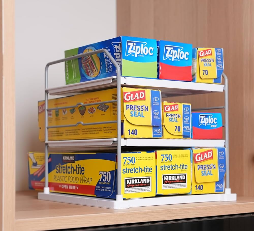 EVERIE Extendable 3-Tier Holder for Heavy Items, Jars, Bottles, Cans, Plastic Bags, Wrap, Foil, S... | Amazon (CA)