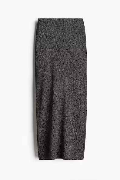 H & M - Glitzernder Rock in Rippstrick - Schwarz - Damen | H&M (DE, AT, CH, NL, FI)
