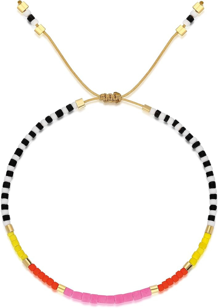 – Dainty Seed Bead Bracelet, Handmade Multicolor Bohemian Stackable Beaded Bracelets, Colorful ... | Amazon (US)