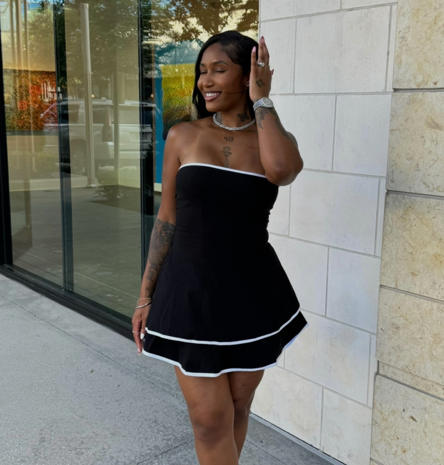 Fits perfectly! I am wearing a size 6(M) 

#LTKStyleTip