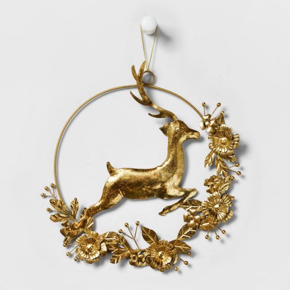 10in Metal Deer Wreath Gold - Wondershop™ | Target