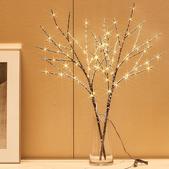 Fudios Lighted Branches Snow Dusted with Timer 100 LED 32IN, Artificial Tree Branch with Lights f... | Amazon (US)