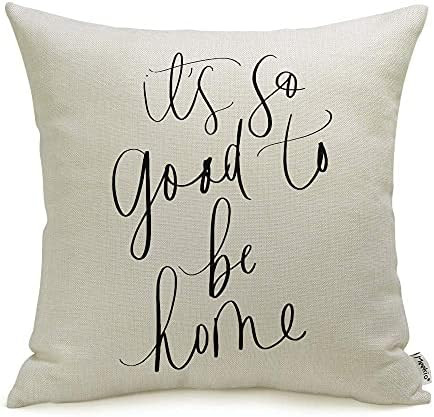 Meekio Farmhouse Pillow Covers with It's So Good to Be Home Quotes 18" x 18" Farmhouse Decor Hous... | Amazon (US)
