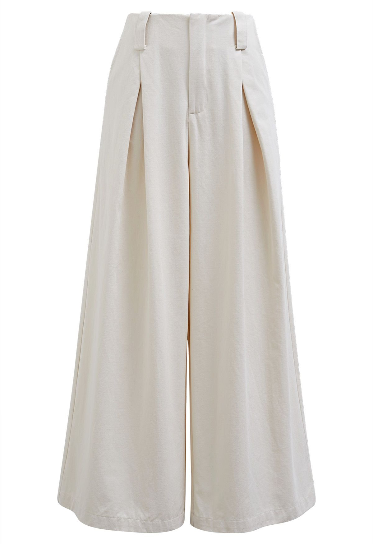 Comfortable Cotton Wide-Leg Pants in Ivory | Chicwish