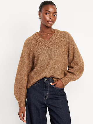 Cozy Cropped V-Neck Sweater | Old Navy (US)