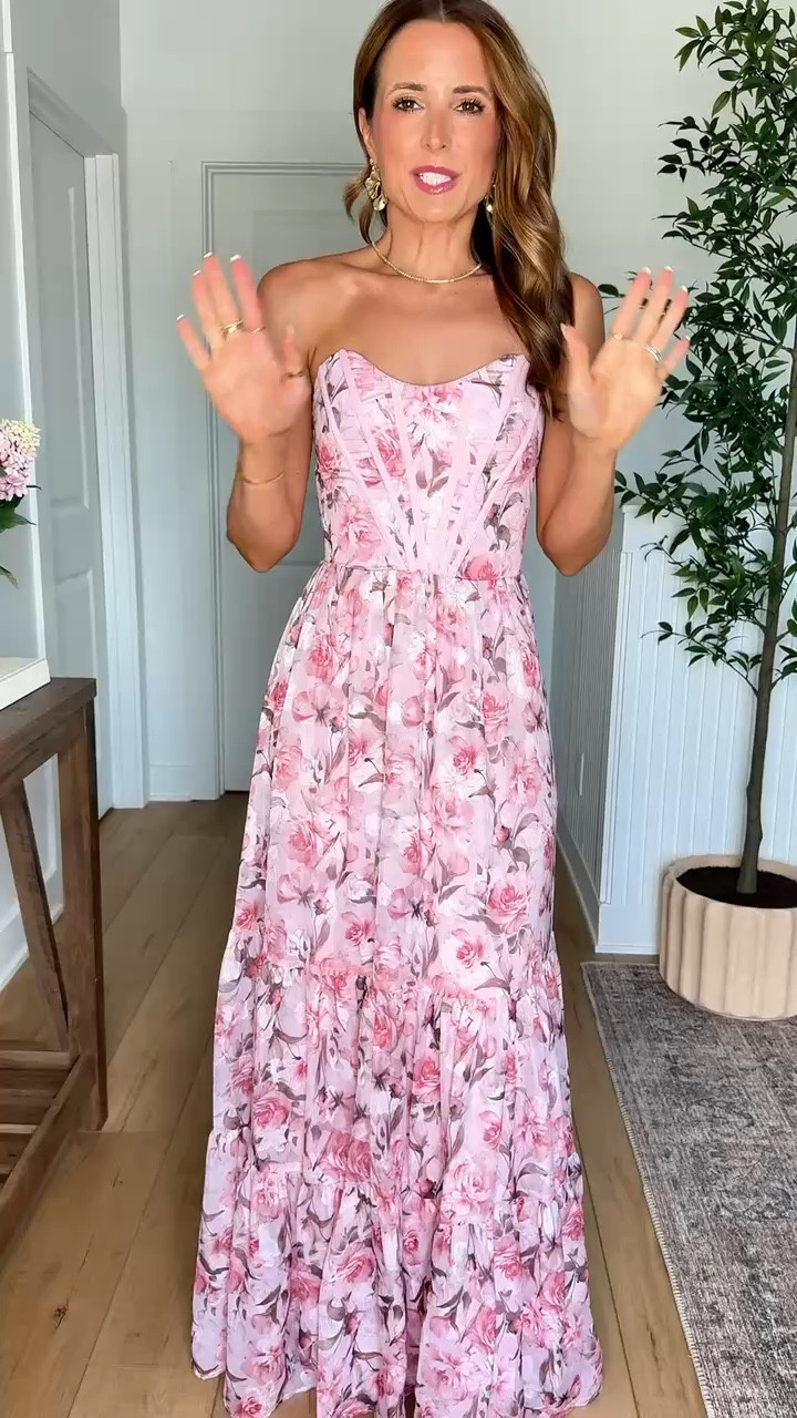 Such a gorgeous wedding guest dress for spring or summer! Wearing XXS. Floral maxi dress. Spring wedding guest. Summer wedding guest. Garden wedding. Semi formal dress. Gold heels are TTS.

#LTKootd #LTKWedding #LTKTravel