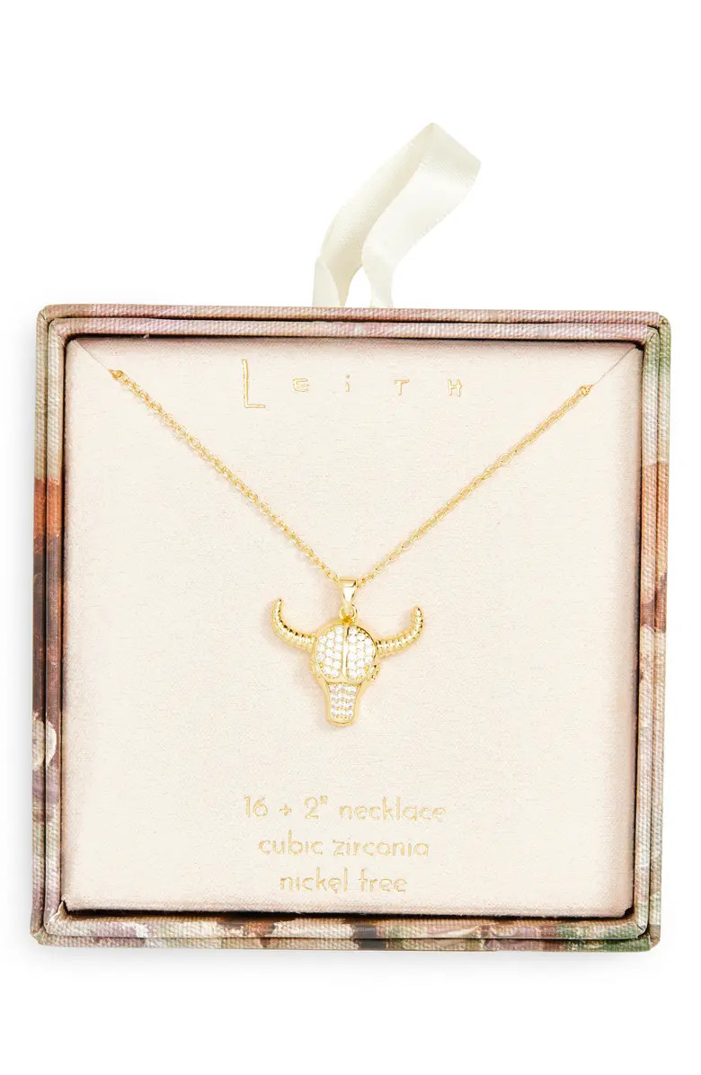 CZ Longhorn Pendant Necklace | Nordstrom Rack