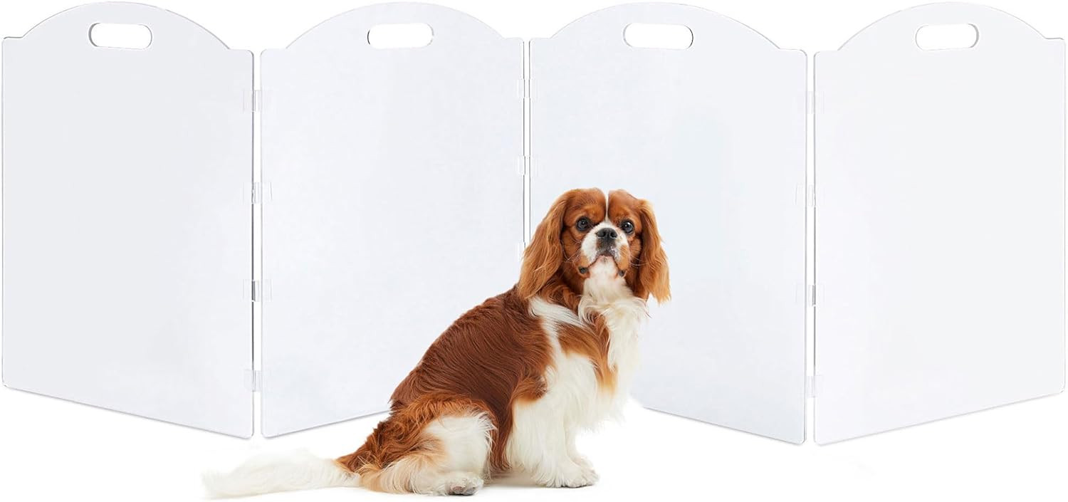 Dog Gate for The House, Clear Acrylic Pet Gate for Dogs, Freestanding Dog Gates for Doorways, Fol... | Amazon (US)