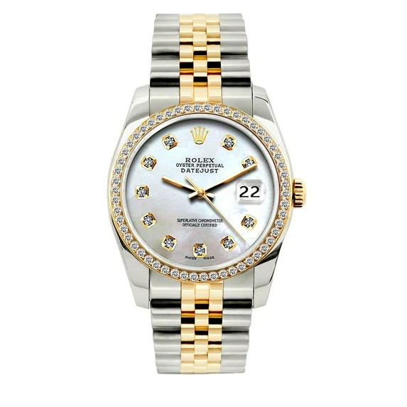 Pre-Owned Rolex Datejust 36mm Platinum Lavender Diamond Dial Two-Tone Bracelet Watch | Walmart (US)