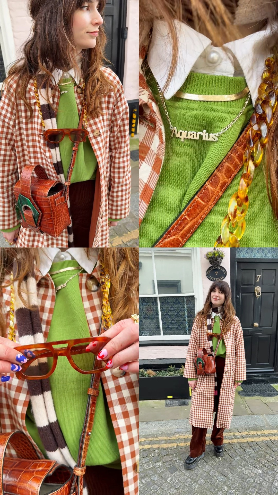 The most beautiful gingham trench coat ever from Sezane, ft a cute sunglasses chain, Ganni bag, Damson Madder scarf and oversized green sweatshirt! Yes please ❤️ 

#LTKuk #LTKstyletip #LTKspring