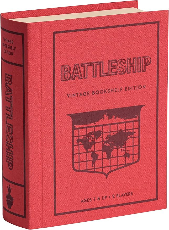 WS Game Company Battleship Vintage Bookshelf Edition Naval War Game Fabric-Wrapped Book Box, Fold... | Amazon (US)