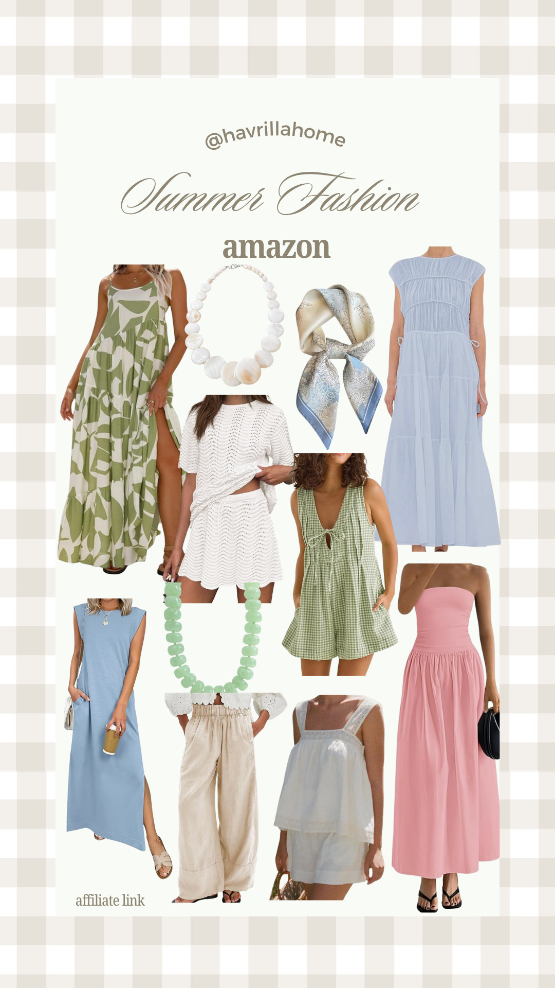 Amazon Summer Fashion:
summer dresses women, Amazon summer fashion, vacation outfits, resort wear, casual maxi dress, gingham romper, linen pants women, matching knit set, colorful statement necklace, silk scarf accessory, sleeveless dress, beach vacation outfits, lightweight summer clothing, women’s fashion finds, Amazon style inspiration

#LTKgrwm #LTKBeauty #LTKTravel