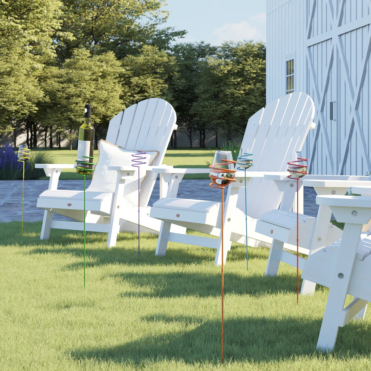 Audrey Multi-Colored Steel Outdoor Garden Drink Holder Stakes - 6pc | Wayfair North America