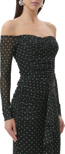 Odilla Printed Off the Shoulder Mesh Top | Nordstrom