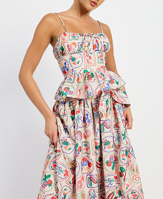 En Saison Women's Nayeli Printed Peplum Top - Macy's | Macy's