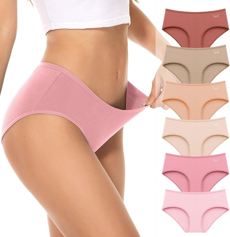 PULIOU Womens Underwear Cotton Hipster Panties Low Waist Briefs Stretch Seamless Breathable Under... | Amazon (US)