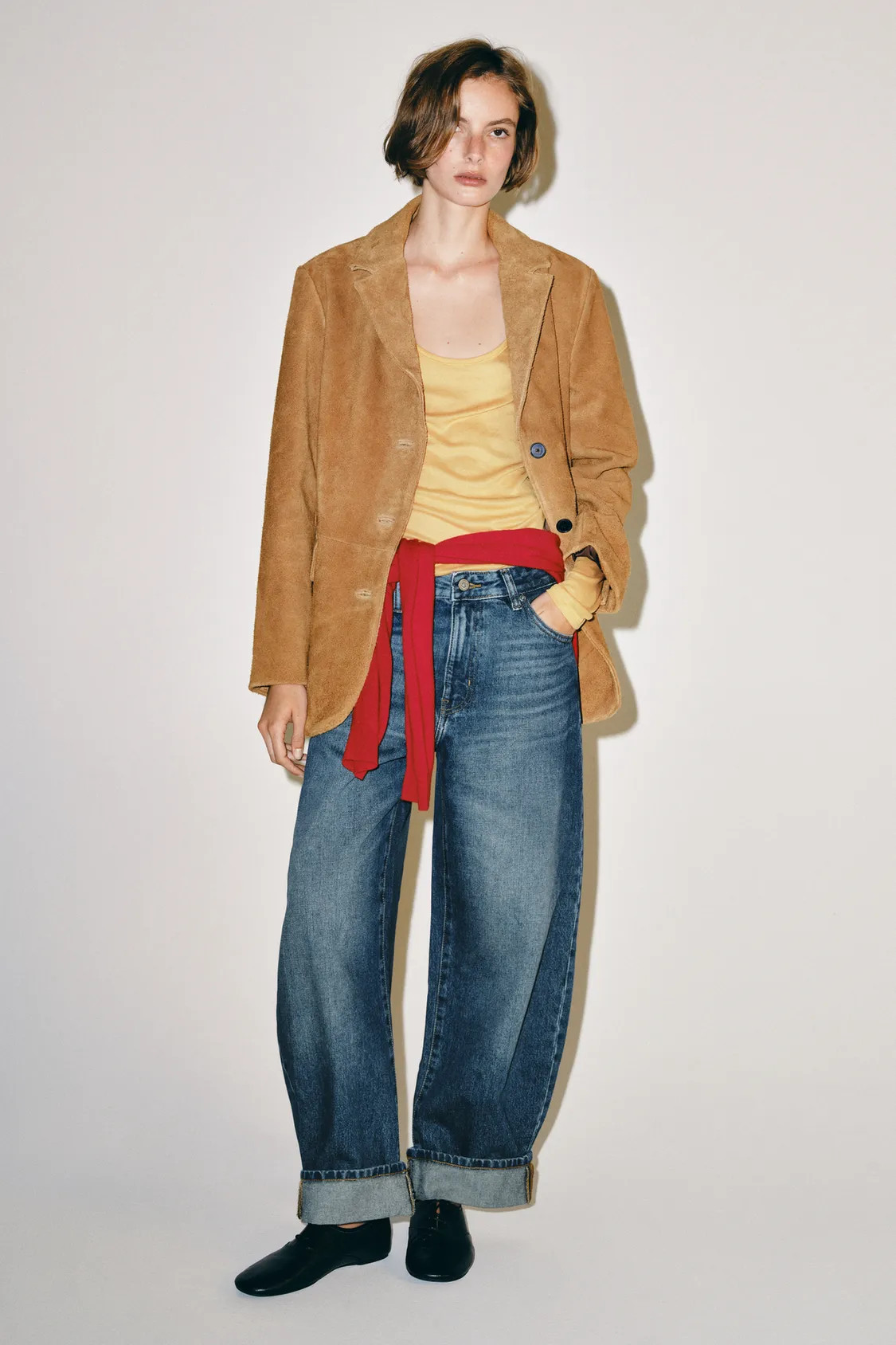 ZW COLLECTION MID-RISE CUFFED BALLOON JEANS | Zara US