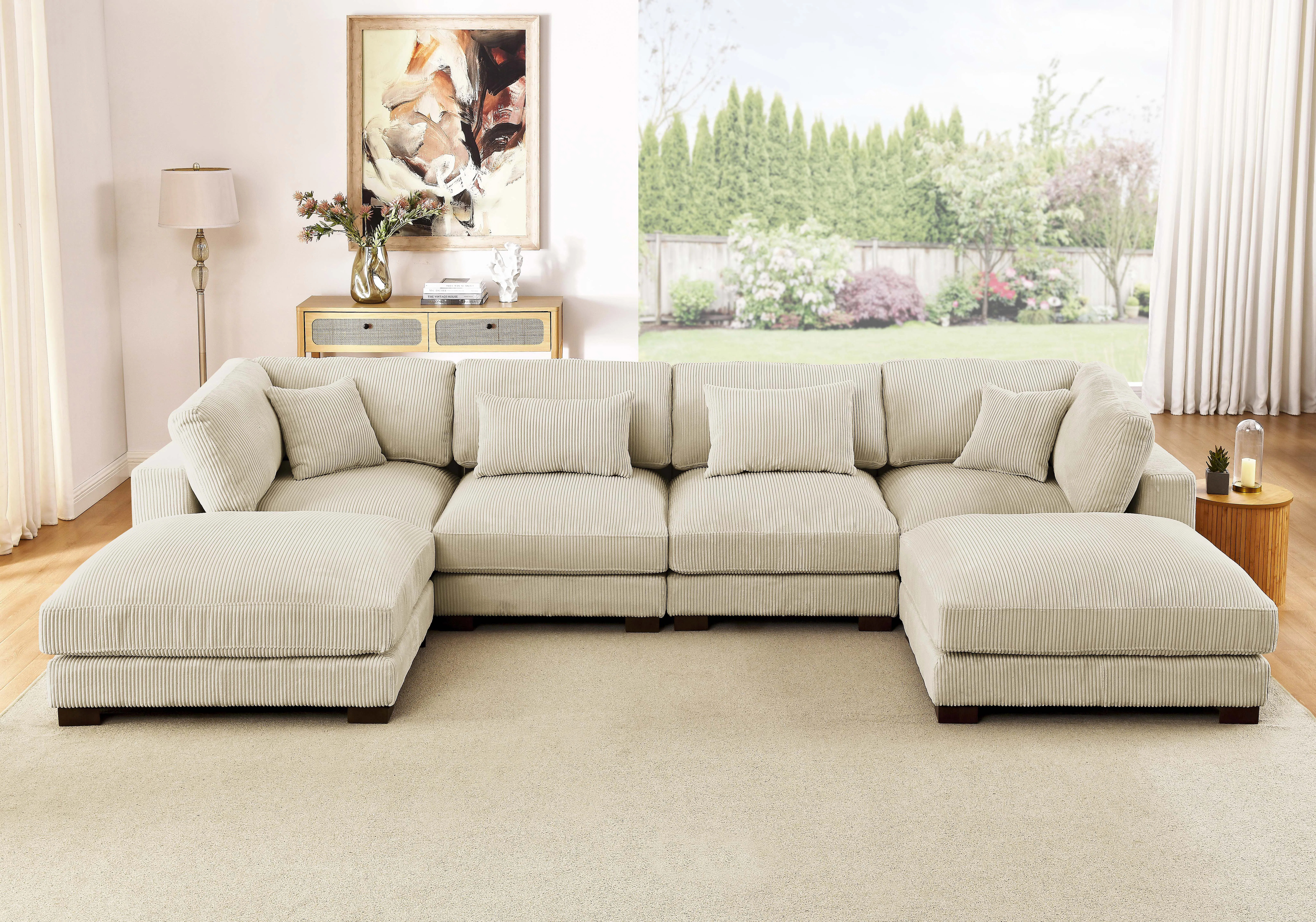 Andreco 6 - Piece Corduroy Sectional | Wayfair North America