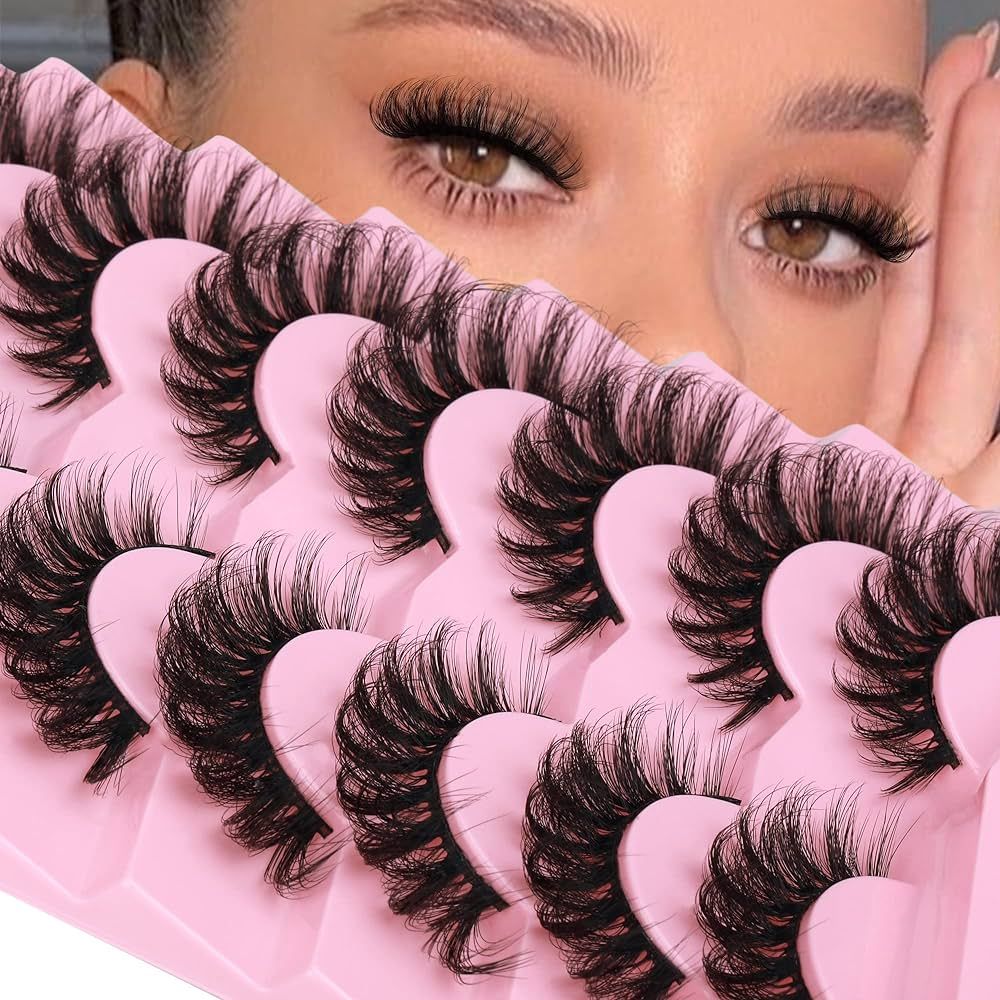 JIMIRE Mink Lashes Fluffy Cat Eye Lashes Wispy 6D Volume False Eyelashes Look Like Extensions Thi... | Amazon (US)