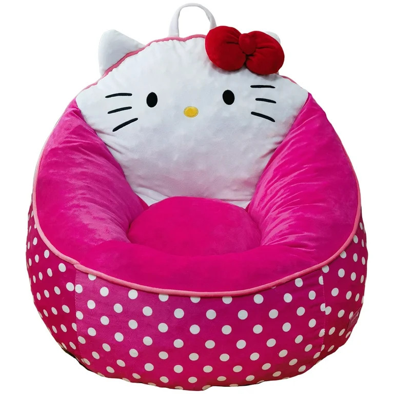 Hello Kitty Compressed Foam Bean Bag Chair for Kids, Pink | Walmart (US)