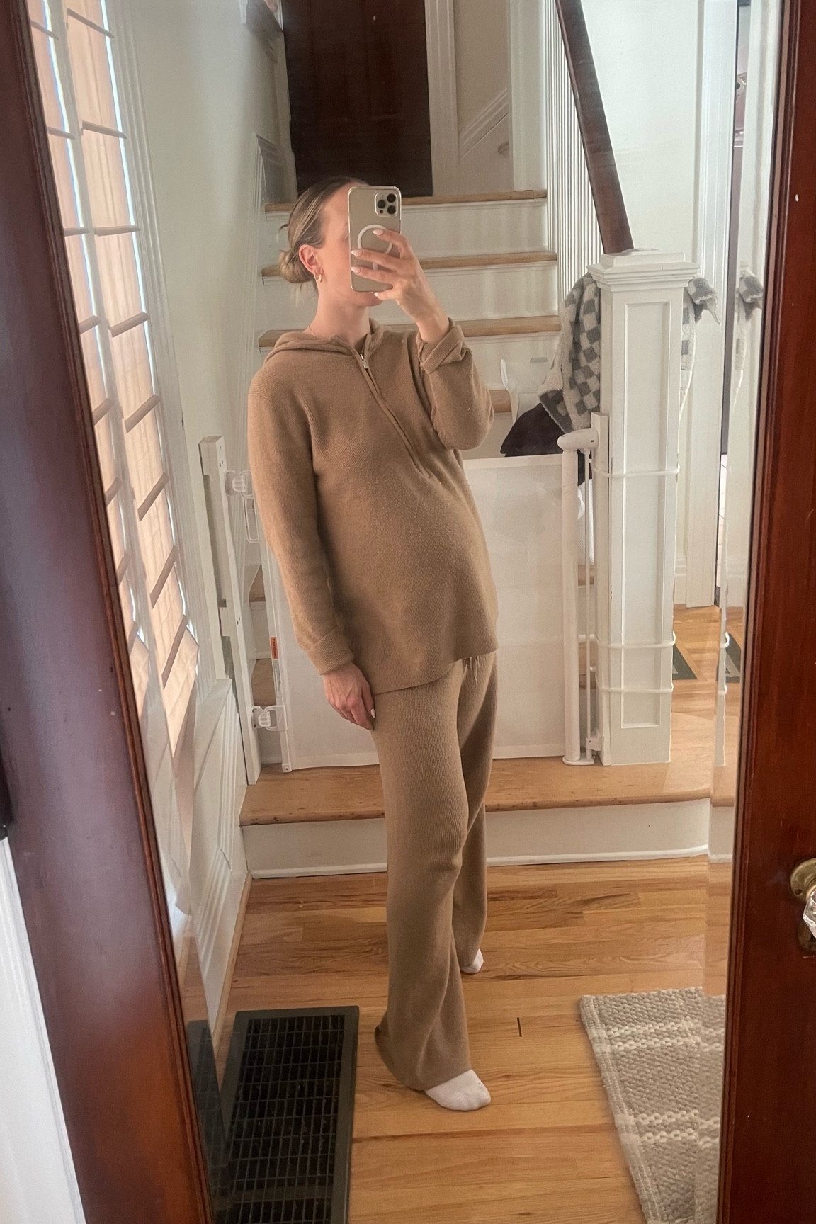 Comfy cozy neutral brown beige sweater set for pregnancy postpartum from Target winter baby fashion style outfit 

#LTKBump