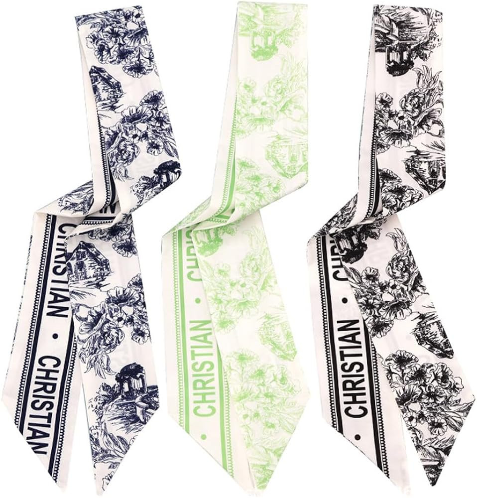 QTMY 3 Pack Purse Scarf for Bags Silk Head Scarf for Hair Handbag Women Scarfs Band Hair Neck Sca... | Amazon (US)