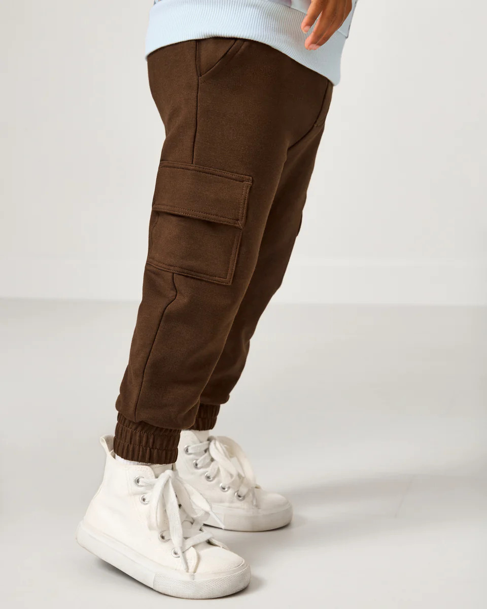 Mocha Cargo Jogger | Little Sleepies