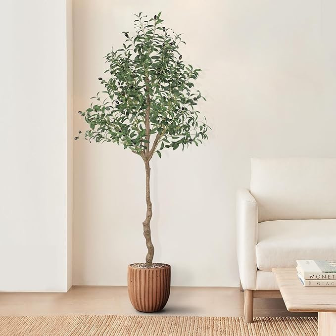 AnTing Artificial Olive Tree 6FT Faux Olive Branches and Fruits with Pot for Home Decor Indoor Gi... | Amazon (US)