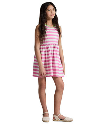 Girls' 7-16 Striped Cotton Jersey Dress | Macy's