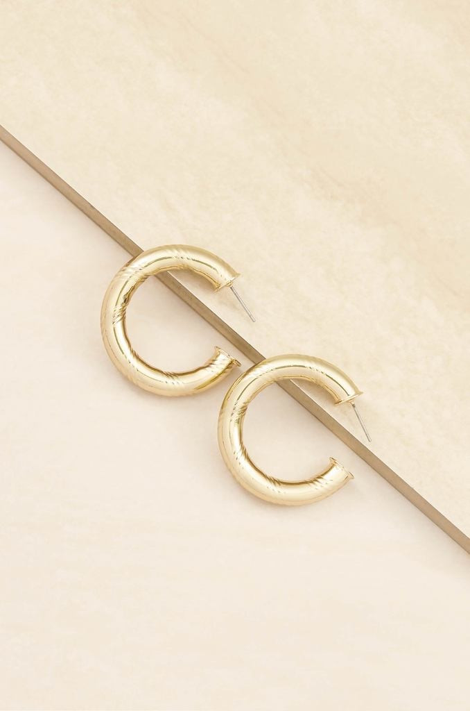 Thick and Minimal 18k Gold Plated Hoops | Ettika