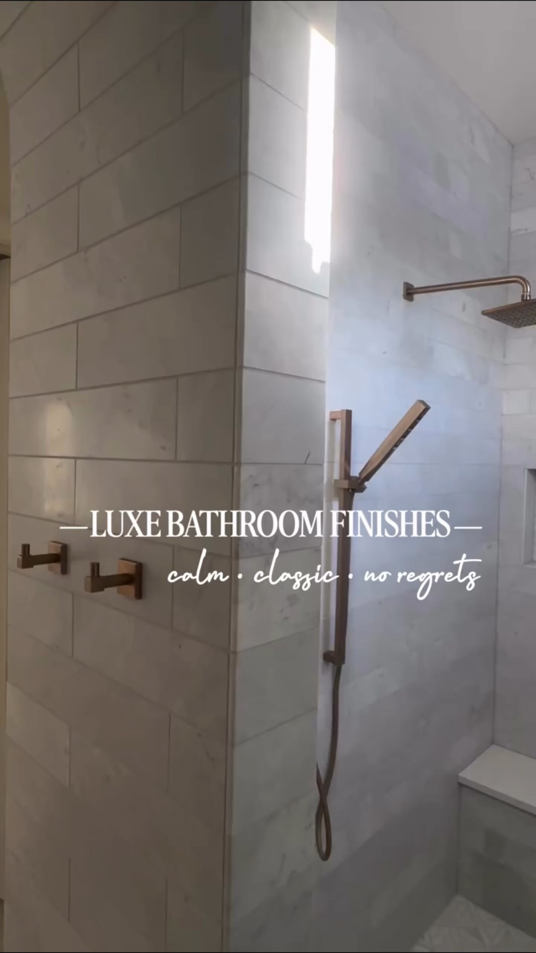 I love mixing marble with warm brass and wood — it keeps the bathroom feeling elevated but not sterile. The statement tub is the star, but the matching brass fixtures and hardware are what really make it all feel intentional.

These finishes have held up, still feel timeless, and are things I honestly wouldn’t change.

Sharing all the exact pieces here 🤍