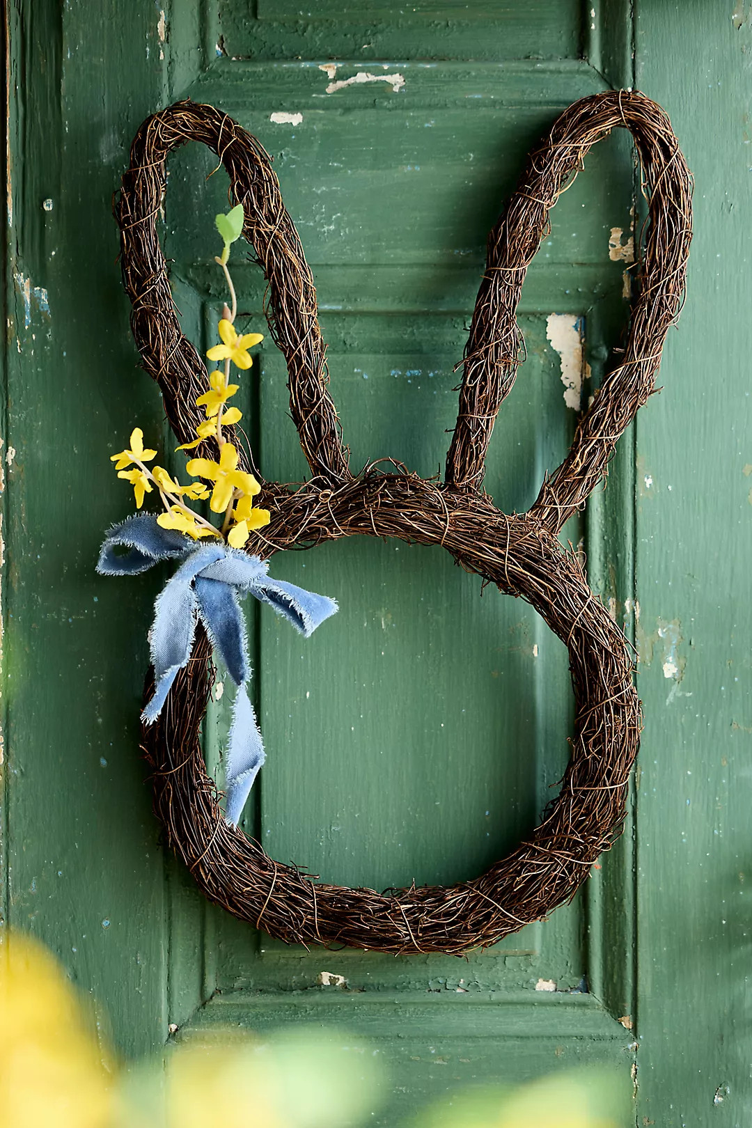 Woven Rattan Bunny Wreath | Anthropologie (US)