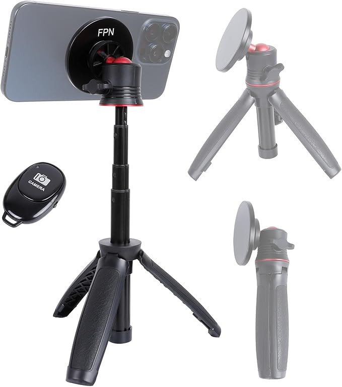 Magnetic Cell Phone Tripod for MagSafe, Mini Extendable Selfie Stick and Tripod Stand with 360° ... | Amazon (US)