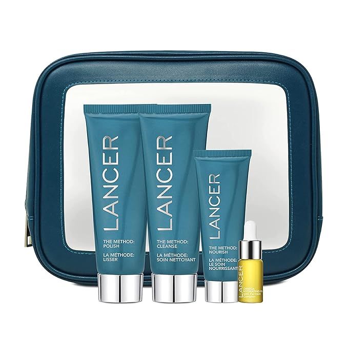 Lancer Skincare The Method Intro Kit, 3-Step Anti-Aging Facial Exfoliator, Cleanser, and Moisturi... | Amazon (US)