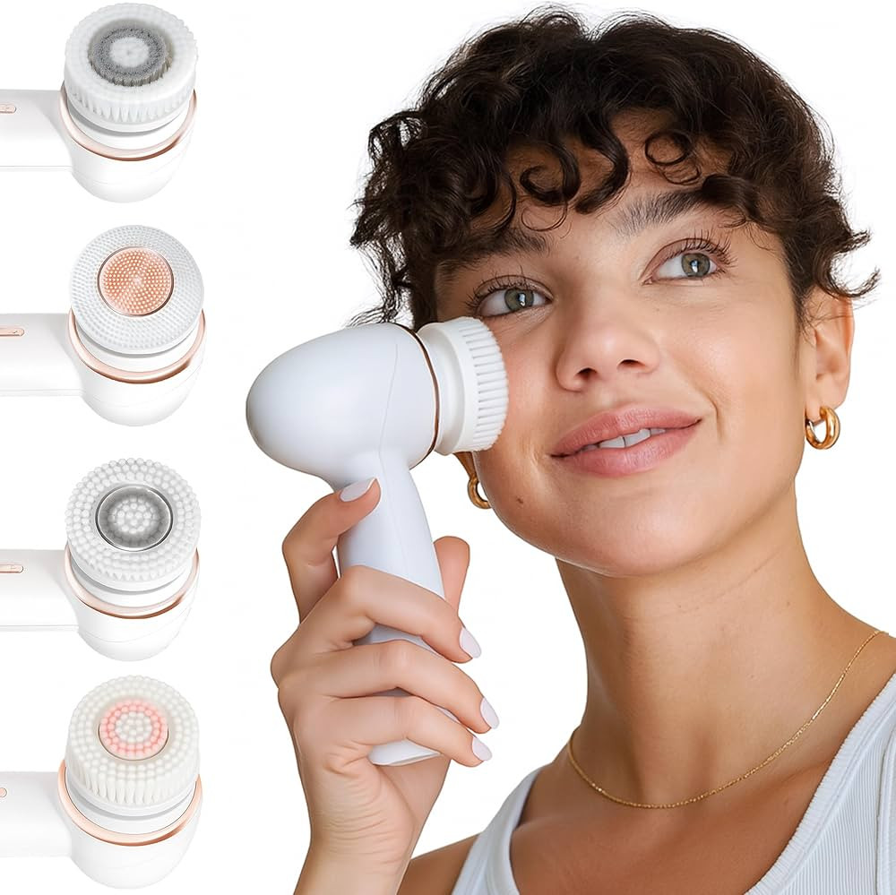 Vanity Planet Raedia 2.0 Facial Cleansing Brush, 4 Interchangeable Brush Heads, White - Daily Cle... | Amazon (US)