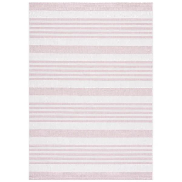 Overstreet Striped Pink Indoor / Outdoor Area Rug | Wayfair Professional