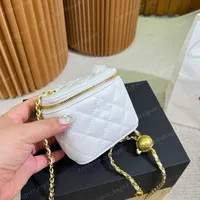 Cases Designer bag Golden Ball Mini Women Cosmetic Bag Adjustable Shoulder Crossbody bag Chain Le... | DHGate
