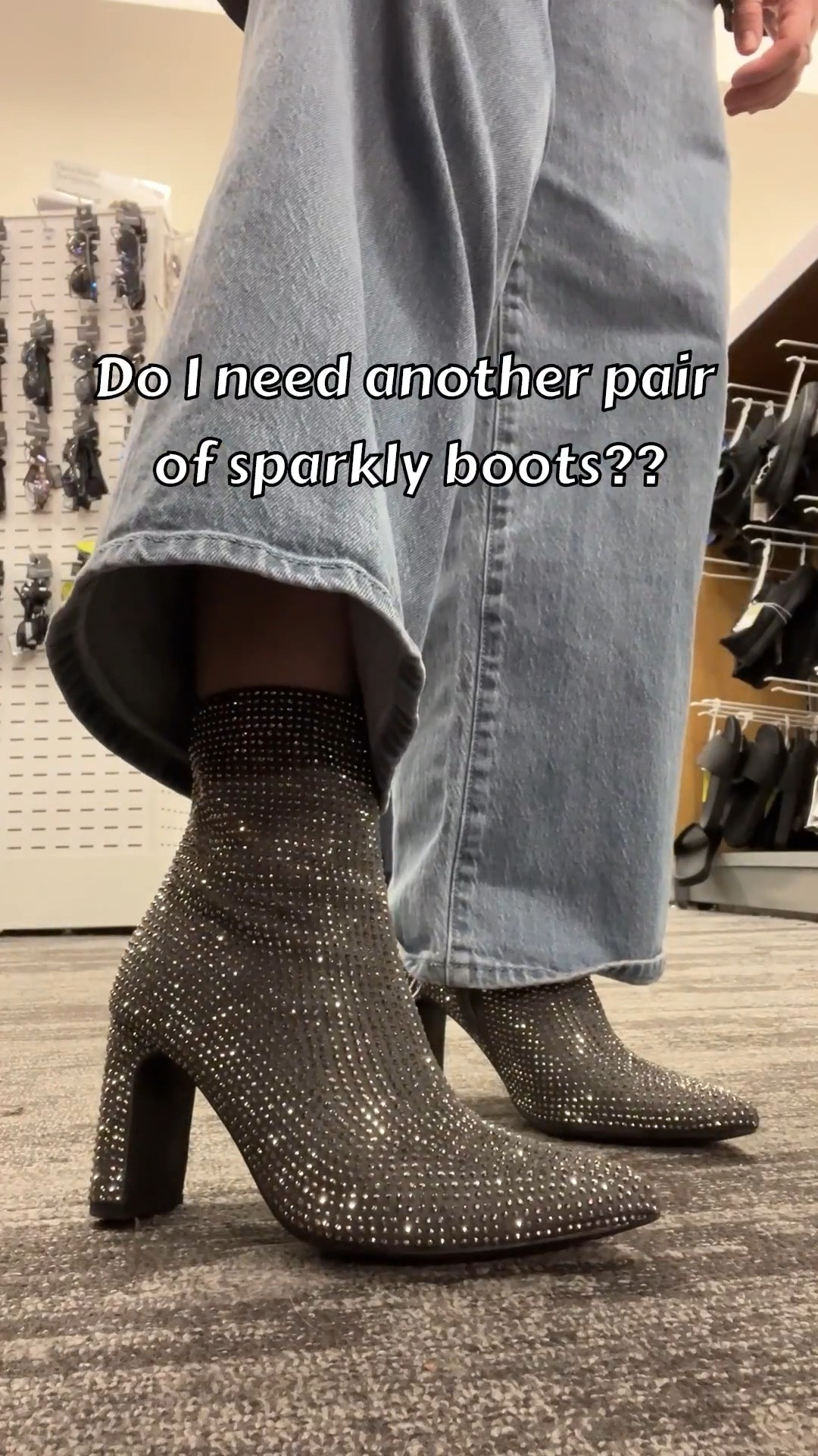 Do I need another pair of sparkly boots?? 👢✨ 

Probably yes 😍 

Because these rhinestone ankle boots are giving main character energy all season long! Perfect for holiday parties, New Year’s Eve outfits, or just adding a little glam to your winter wardrobe. Pair them with wide leg jeans, skirts, or sweater dresses for that effortless sparkle ✨💫

Searchable keywords: sparkly boots, rhinestone boots, glitter boots, ankle boots, heeled boots, party boots, statement boots, holiday outfit ideas, New Year’s Eve outfit, winter fashion, holiday party shoes, LTK shoes, LTK fashion, LTK holiday, LTK winter style, affordable fashion finds, Target shoes, sparkly shoe trend, statement footwear, winter outfit inspo, night out outfit, holiday glam style, sparkly ankle boots, women’s boots, LTK under 100, LTK sparkly boots, festive fashion, trendy boots, shoe lover finds, holiday style inspo, outfit ideas with boots

#LTKSaleAlert #LTKFindsUnder50 #LTKHoliday
