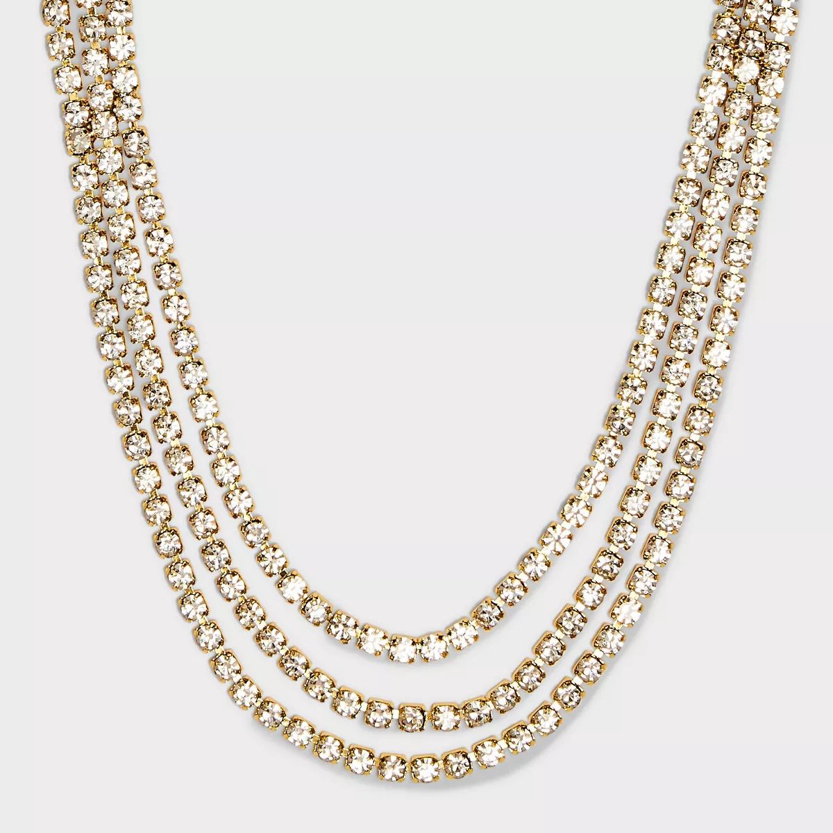 SUGARFIX by BaubleBar Triple Crystal Tennis Necklace - Gold | Target