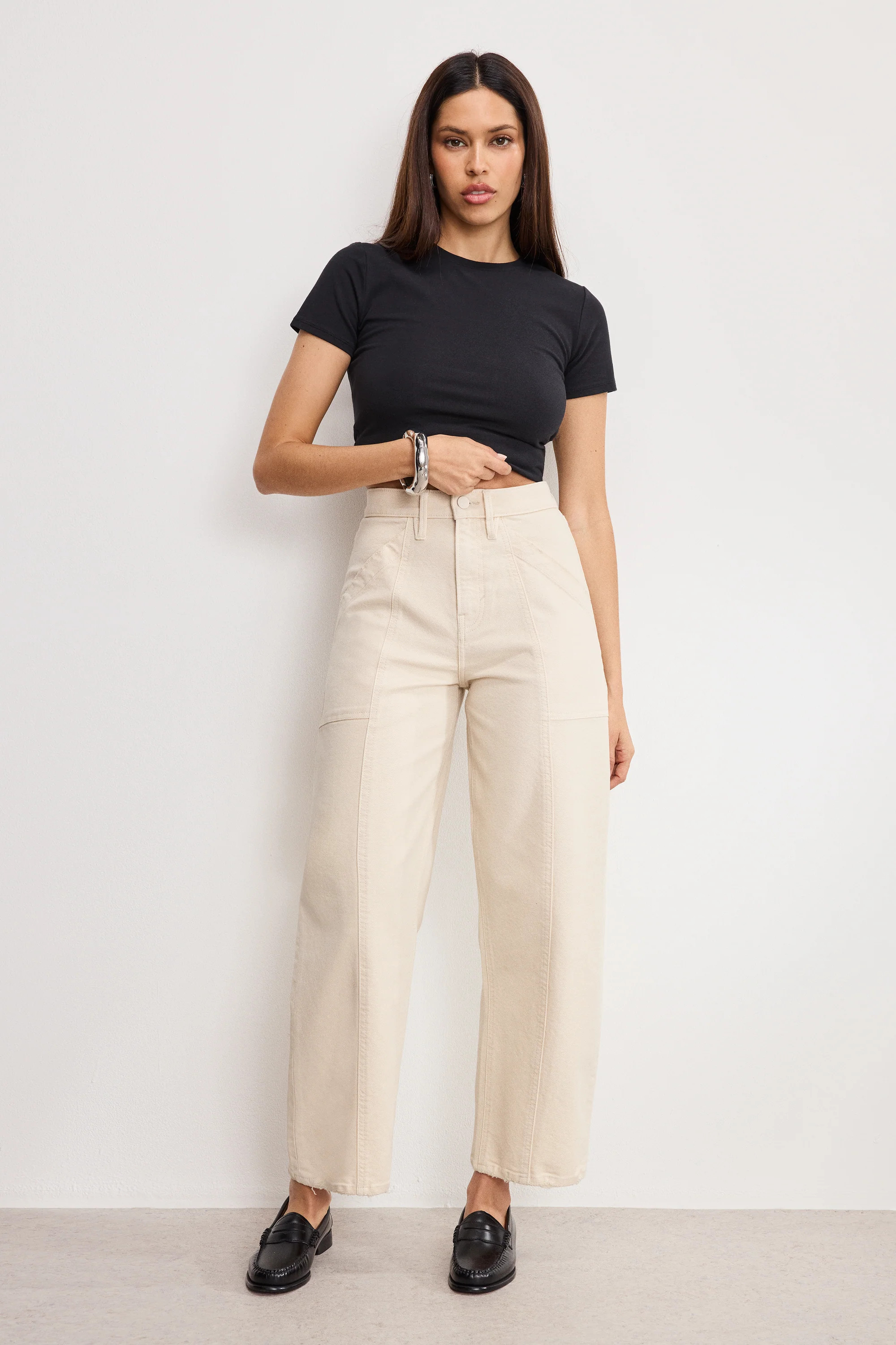 CROPPED BARREL PANTS | - GOOD AMERICAN | Good American