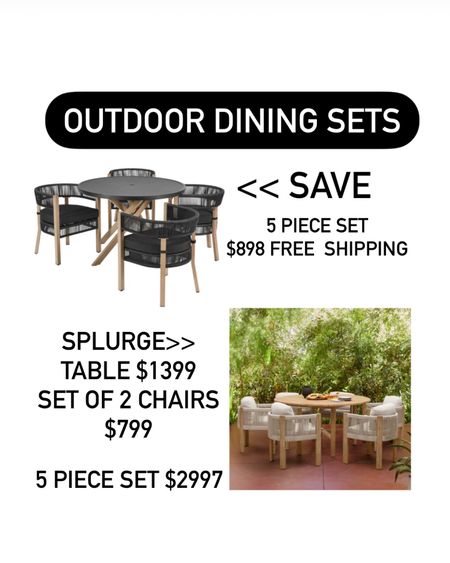 Outdoor dining table and chairs splurge vs save 

#LTKFind #LTKhome #LTKSeasonal