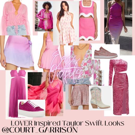 Taylor Swift Outfit Ideas: Lover Era 💜🫶🏼💖 Included Pink Matching Sets, Pink Floral bodysuit, Pink Dresses, Pink Sequin shorts, Pink velvet sneakers, pink sparkly shoes and lover style cowgirl boots, & multiple Taylor Swift Concert looks!💜💜💜💜💖💖💖💖
.
.
Some pink sparkly sneakers and and I linked some sparkly tights too 💜🫶🏼
.
.
.
#erastour #Rep #Reputation #nashvilleoutfit #countryconcert #dresses #vacationoutfit #taylorswift #sequin 
#swifties #sparkletights #lavenderhaze #lavender #midnights #lover 
#youneedtocalmdown #rainbow #colorfulsparkles 
