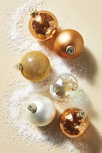 Gold Bauble Ornaments, Set of 6 | Anthropologie (US)