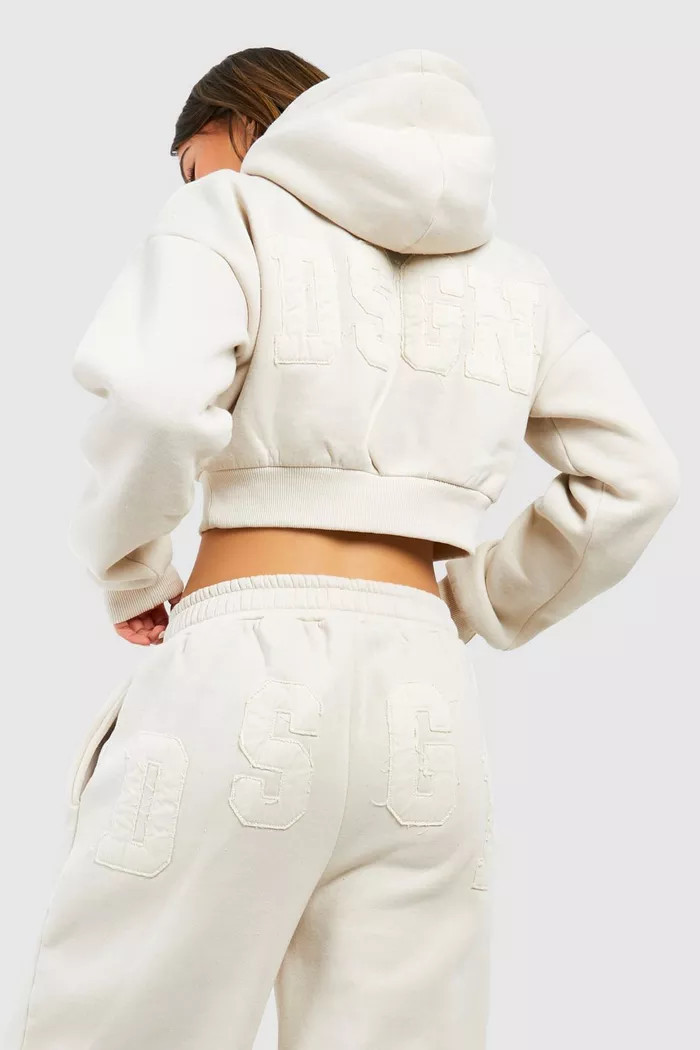 Dsgn Studio Self Fabric Applique Hooded Tracksuit | Boohoo.com (UK & IE)