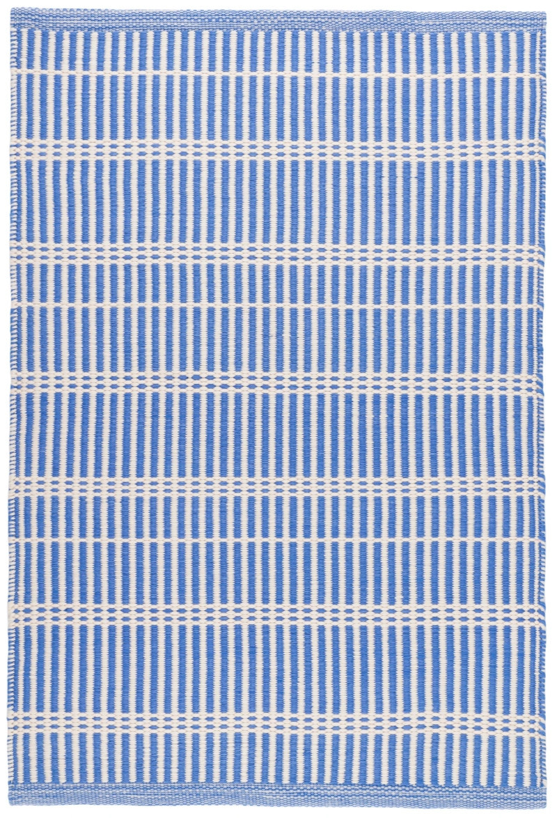 Marlo French Blue Handwoven Indoor/Outdoor Rug | Annie Selke