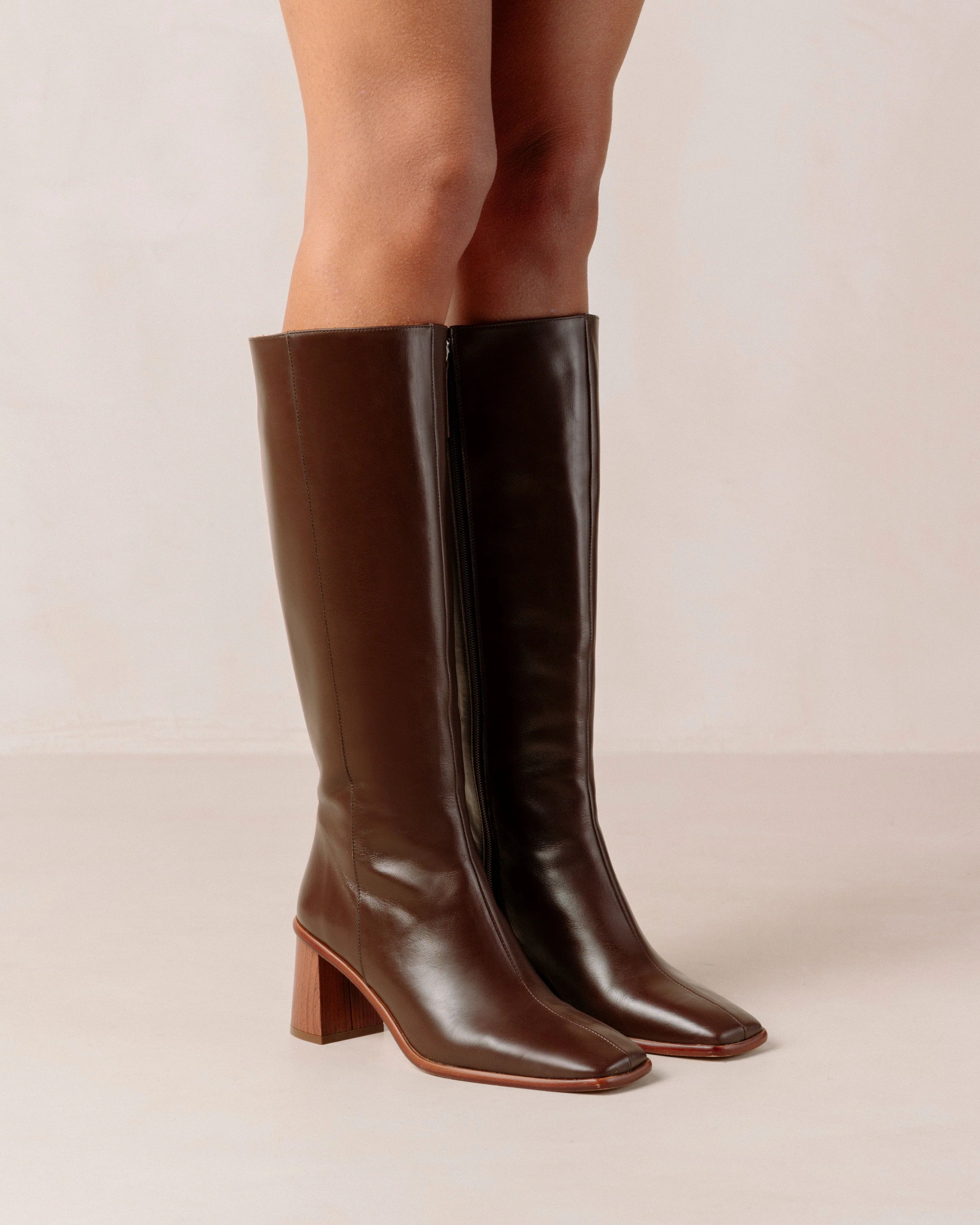 East - Brown Leather Boots | Alohas FR