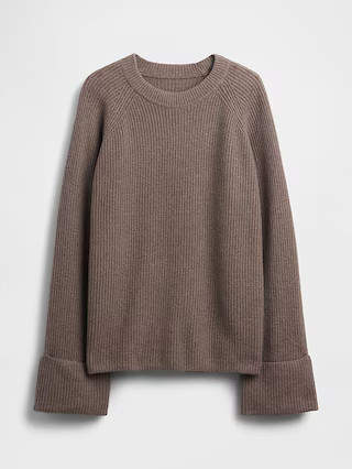 CashSoft Shaker-Stitch Boyfriend Sweater | Gap (CA)