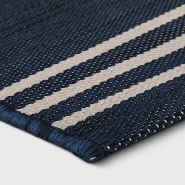 Stripe Outdoor Rug Navy - Threshold™ | Target